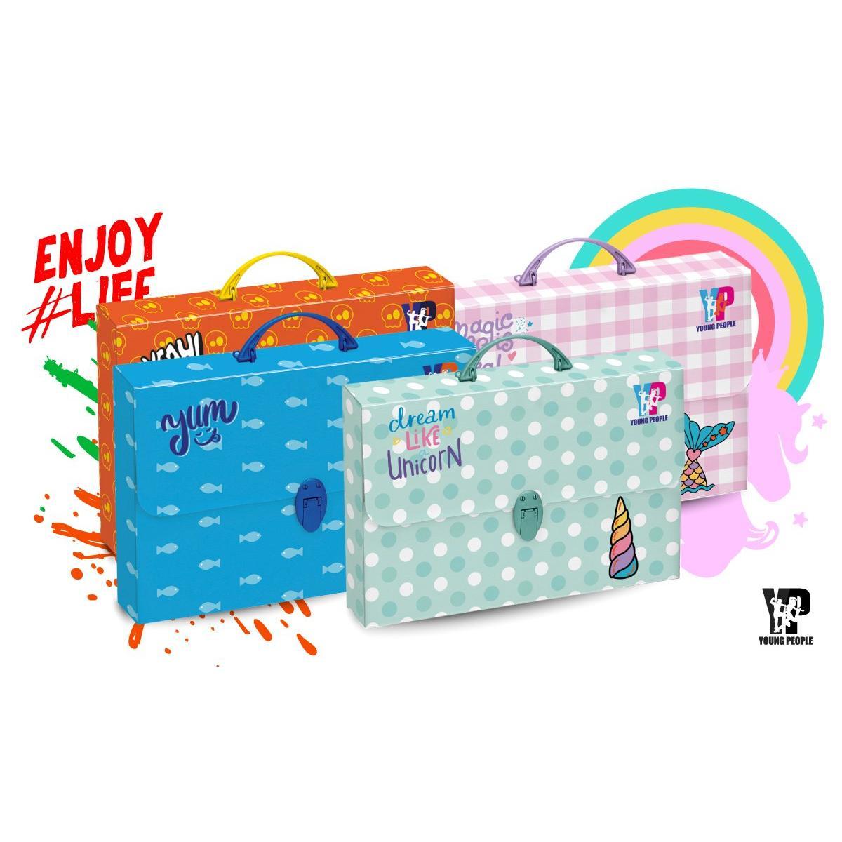 Young people - valigetta porta disegno - formato 27 x 38 x 8 cm - grafiche mix - boy & girl