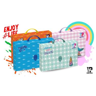 Young people - valigetta porta disegno - formato 27 x 38 x 8 cm - grafiche mix - boy & girl