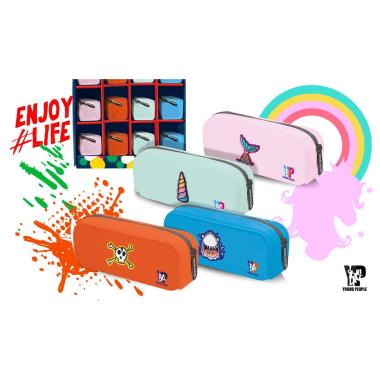 Young people - busta in silicone - formato 19 x 7 x 5 cm - grafiche mix - boy & girl