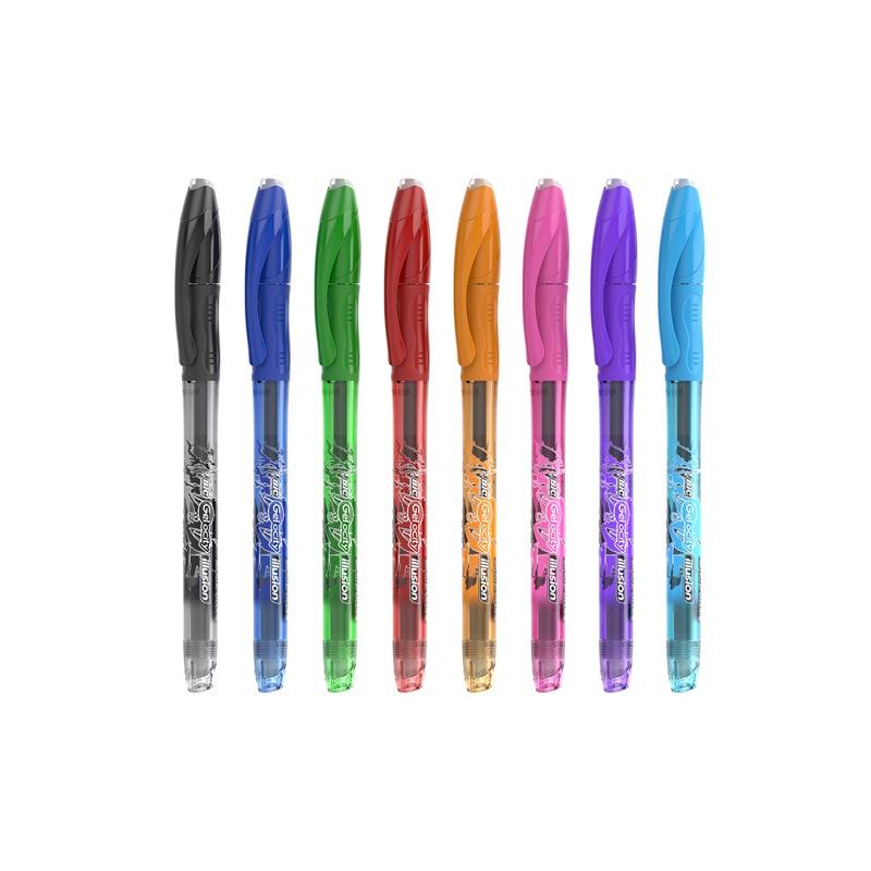 Bic gel-ocity illusion - penna gel cancellabile - punta da 0,7 mm - ricaricabile