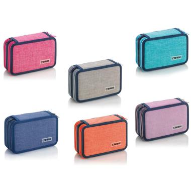 B-box - astuccio 3 zip in tessuto colorato