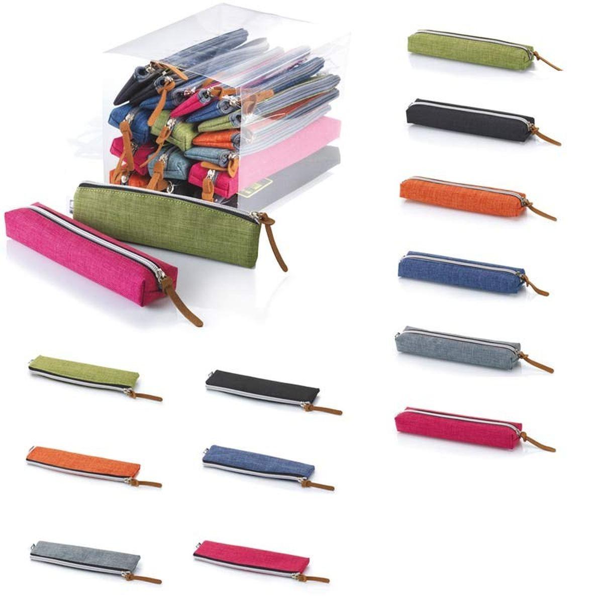 B-box - buste portapenne con zip di color argento in 2 formati.