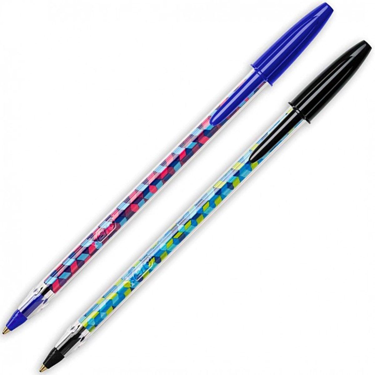 Bic cristal collection - penna a sfera - punta 1 mm - decorata con 4 decori geometrici trendy -