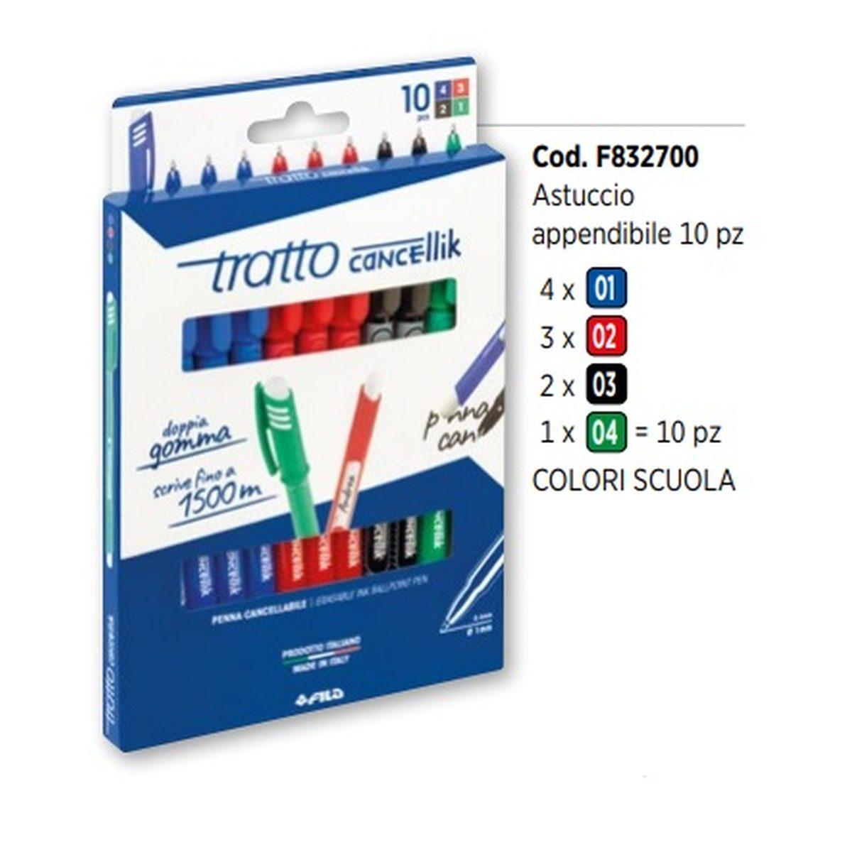 Tratto cancellik - penna cancellabile in astuccio da 10 pz