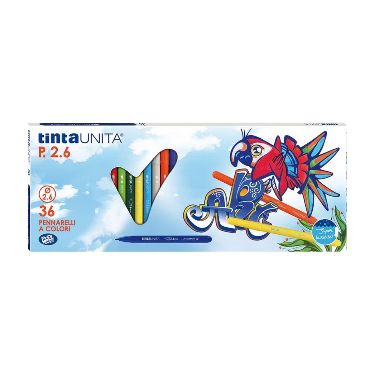 Tintaunita - pennarelli a colori - punta da 2,8 mm - confezione da 36 pz