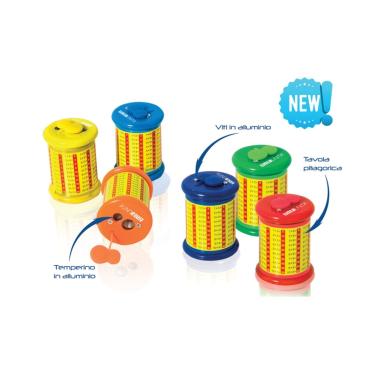 Tintaunita temperamatite 2 fori con contenitore - tavola pitagorica