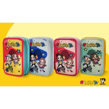 Me contro te - astuccio 3 zip scuola glitterato