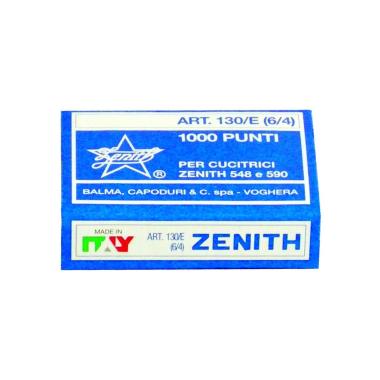 Zenith - scatola di 1.000 punti 130/e in acciaio (6/4) per cucitrice 590met, 548e