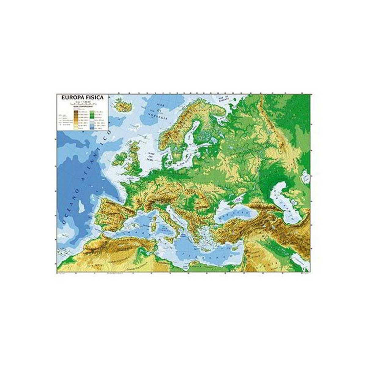 Cwr - carta geografica da parete bifacciale - 100 x 140 cm