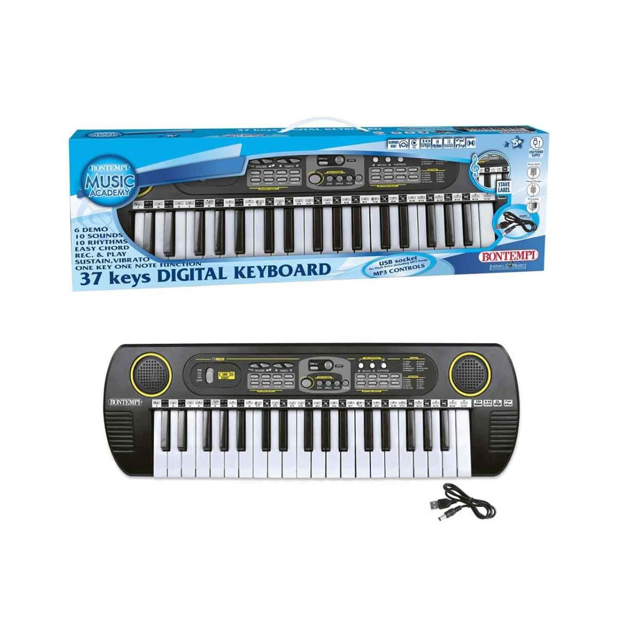 Bontempi - tastiera 37 tasti passo medio + presa usb