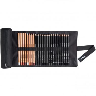 Lyra rembrandt sketching set - rotolo 24 pz