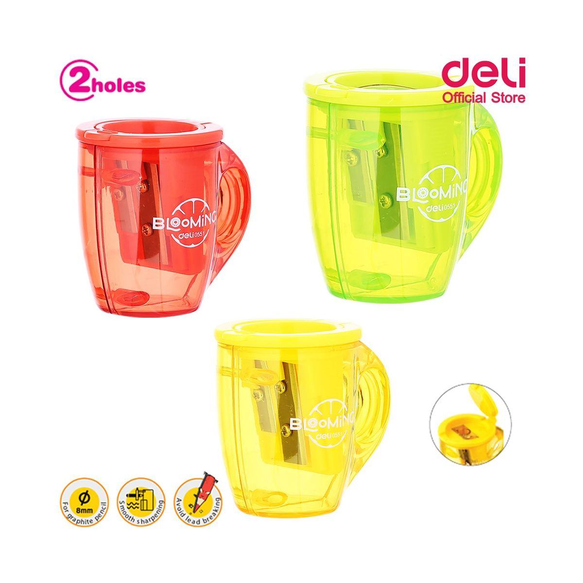 Deli - temperamatite 2 fori con contenitore - blooming