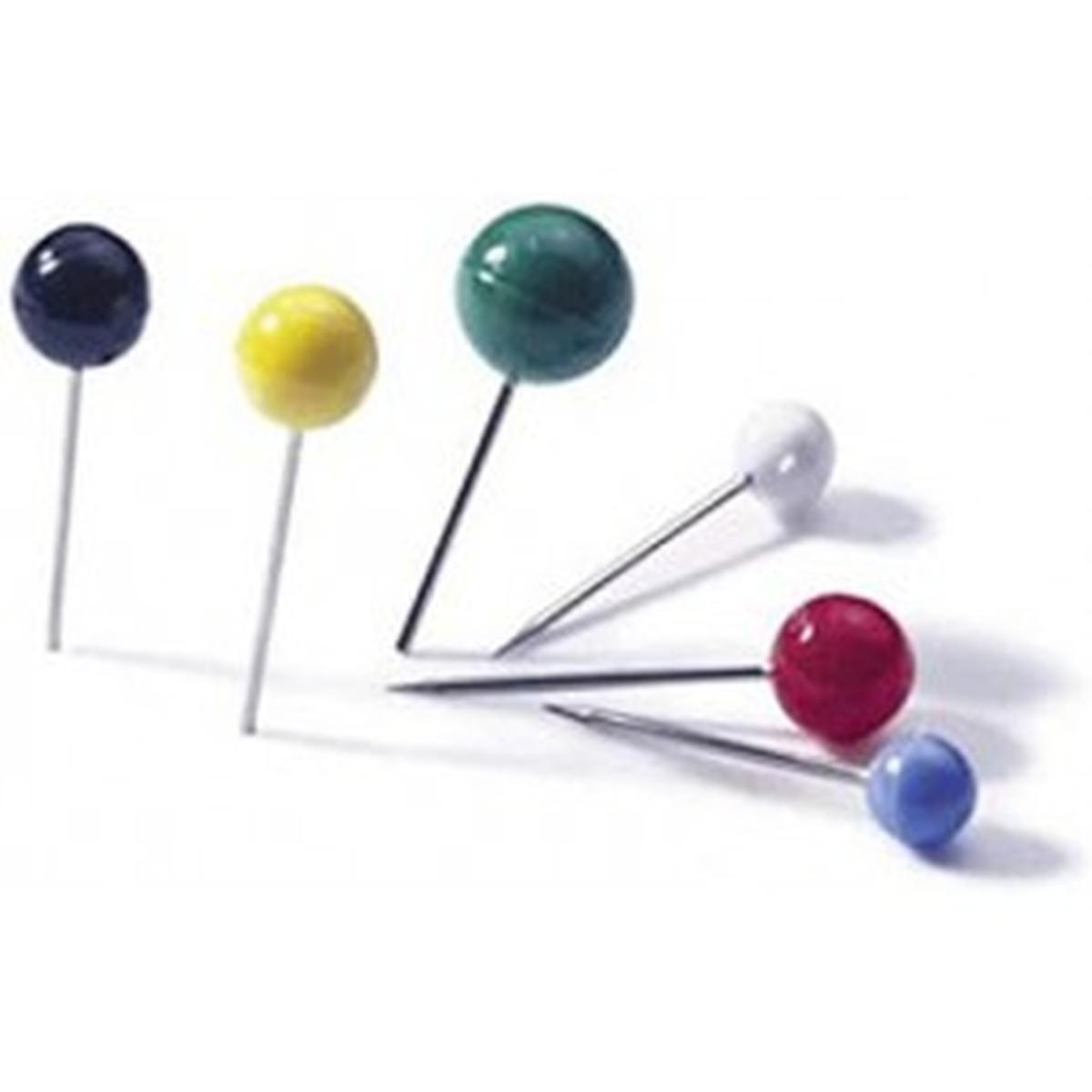 Siam - spilli cartografici in plastica colori assortiti - punta in acciaio da cm 1 - astuccio da 40 pezzi