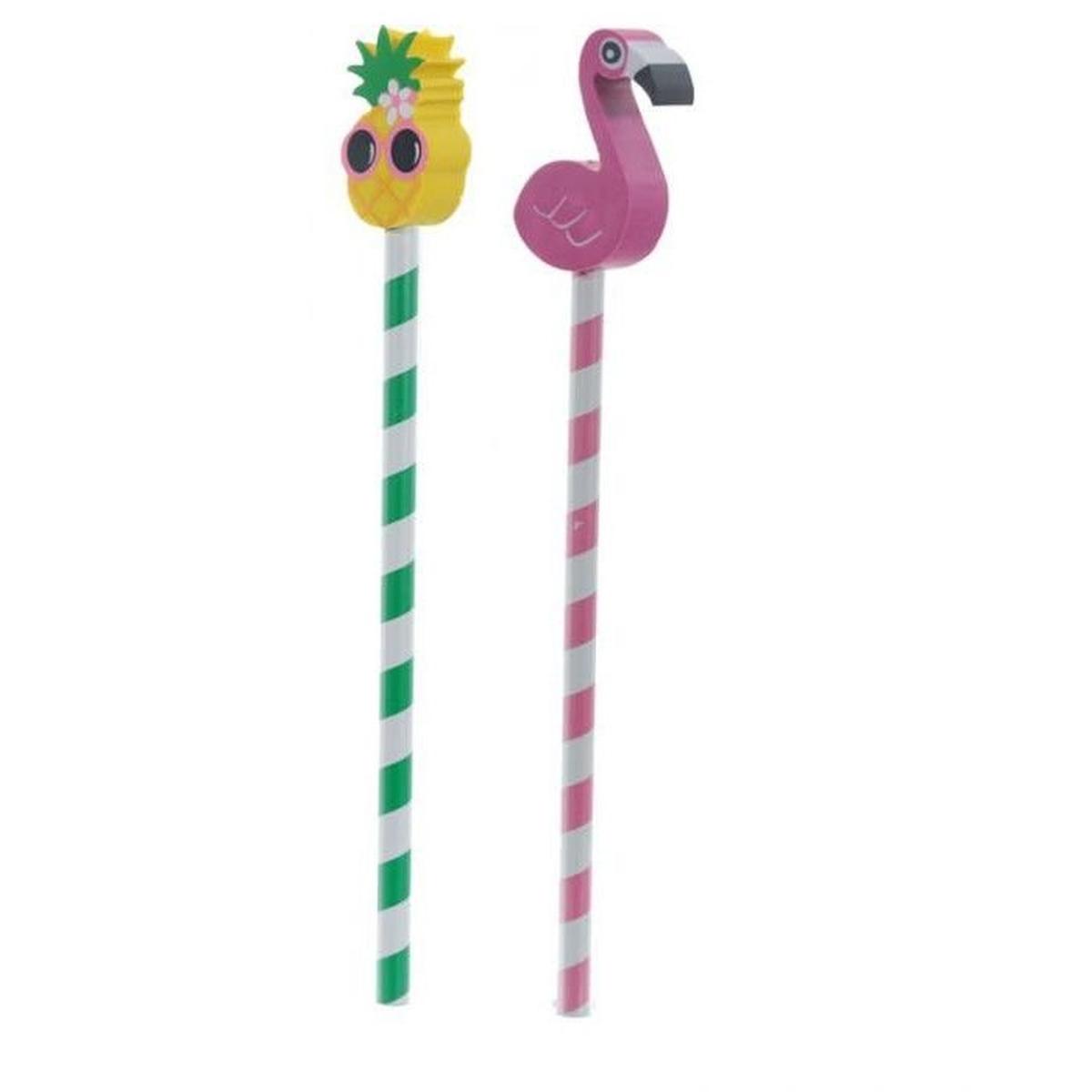 Matita con gomma - fenicottero e ananas