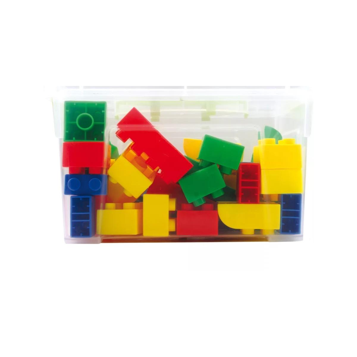 Cwr - mattoncini midi da costruzione - in abs - colori assortiti - bauletto da 70 pezzi