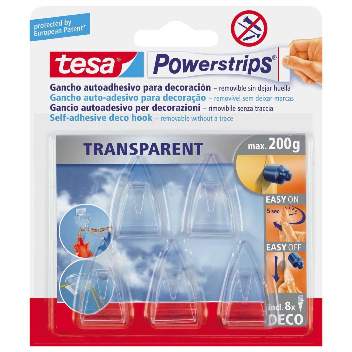 Tesa powerstrips - ganci trasparenti deco