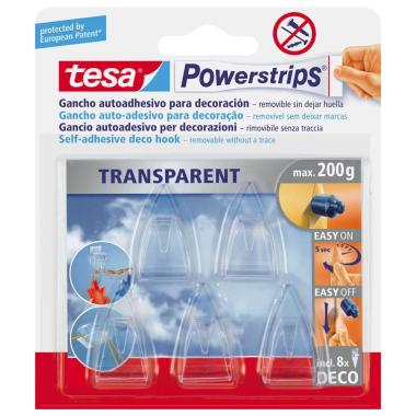 Tesa powerstrips - ganci trasparenti deco