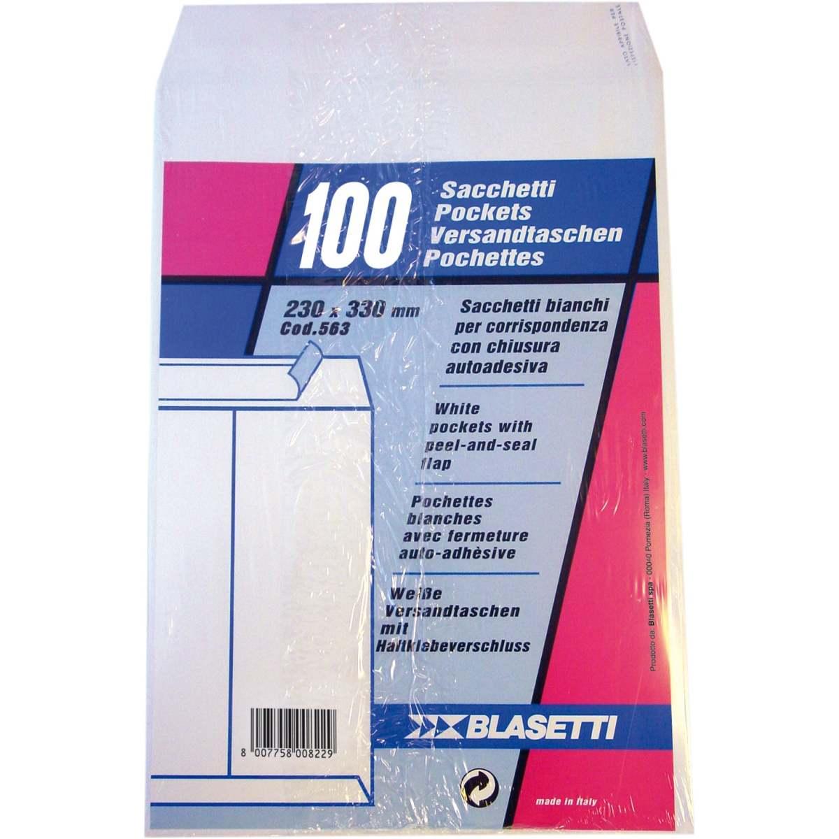 Blasetti - sacco in carta bianca uso mano - 23 x 33 cm - 80 gr - 100 pz