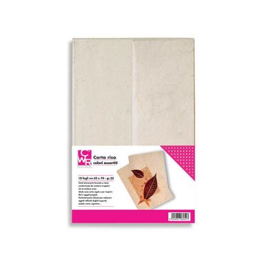 Deco - carta riso - 50 x 70 cm - 25 gr - 10 colori assortiti