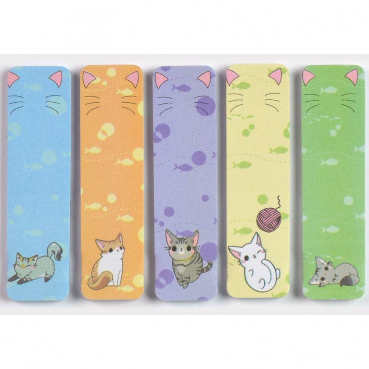 Niji - segnapagina adesivi riposizionabili in plastica - formato 12 x 45 mm - 6 assortimenti in 5 fantasie