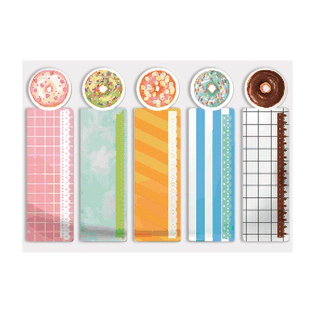 Niji - segnapagina adesivi riposizionabili in plastica - formato 12 x 45 mm - 6 assortimenti in 5 fantasie