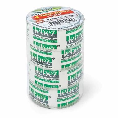 Nastro adesivo crystal 10 m x 15 mm - torre da 4 pezzi
