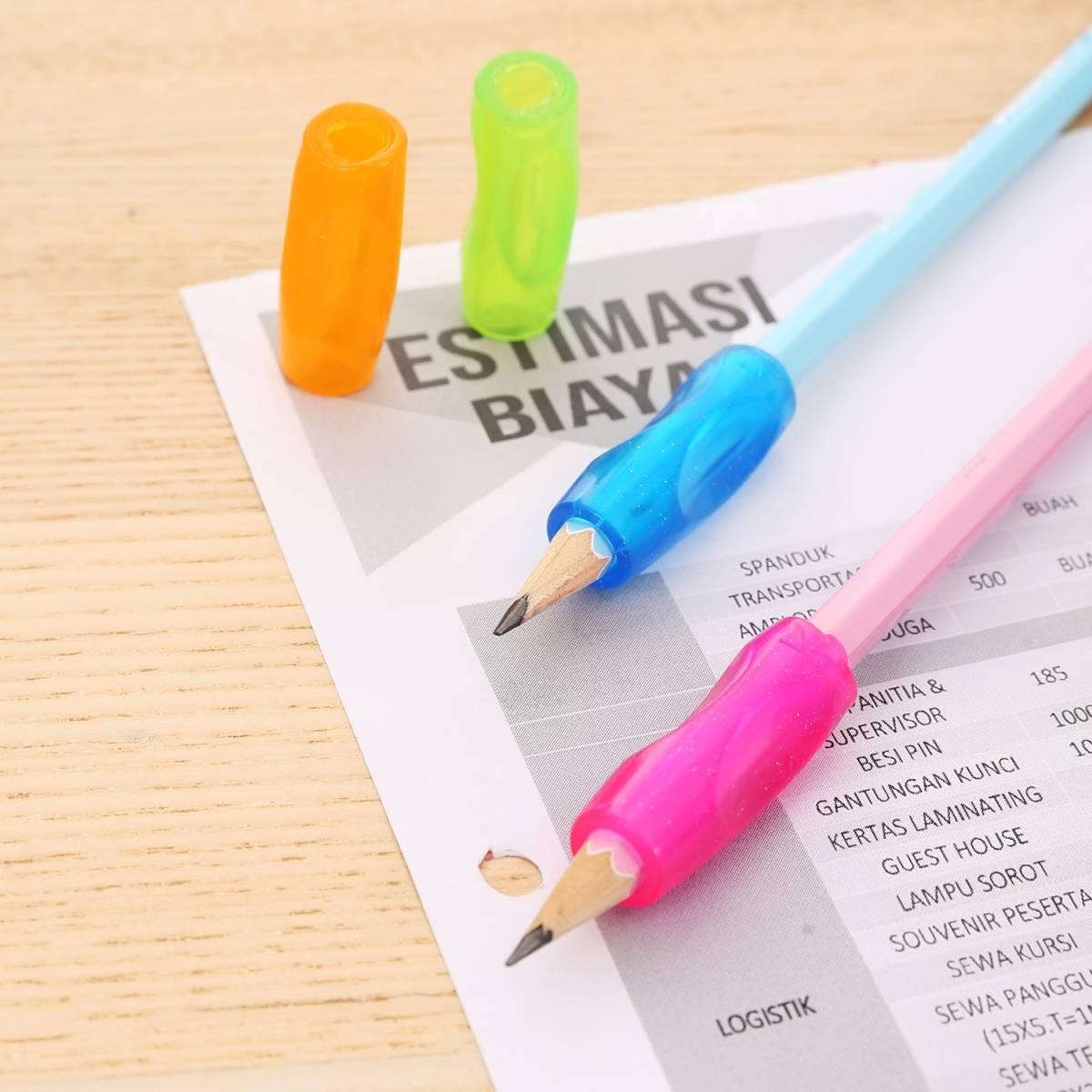 Deli - pencil grip - 4 grip per matite 12 x 12 x 39 mm - colori assortiti