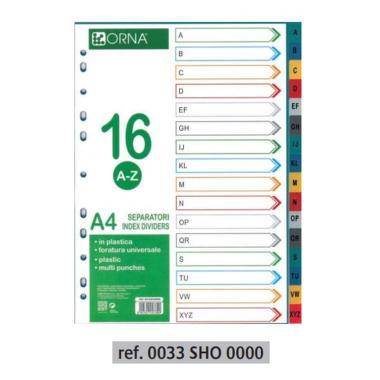 Arda . separatore in ppl - a4 - 16 divisori a - z