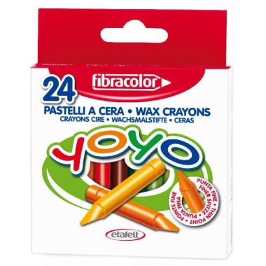 Fibracolor yoyo - pastelli a cera - punta fine - confezione da 24 pz