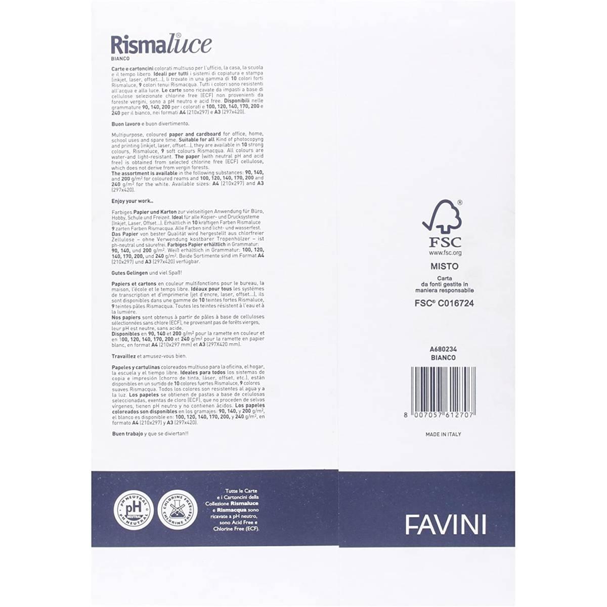 Favini - rismaluce bianco - formato a4 -