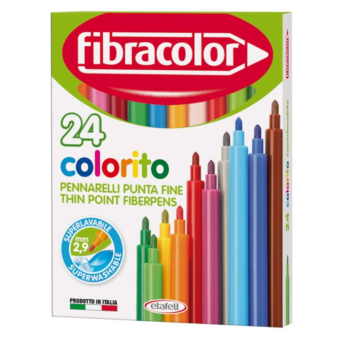 Fibracolor 24 pennarelli punta fine colorito