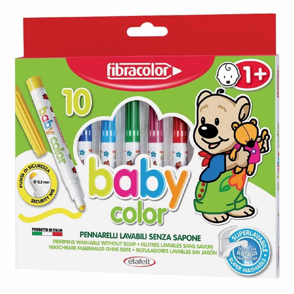 Fibracolor 10 pennarelli baby color