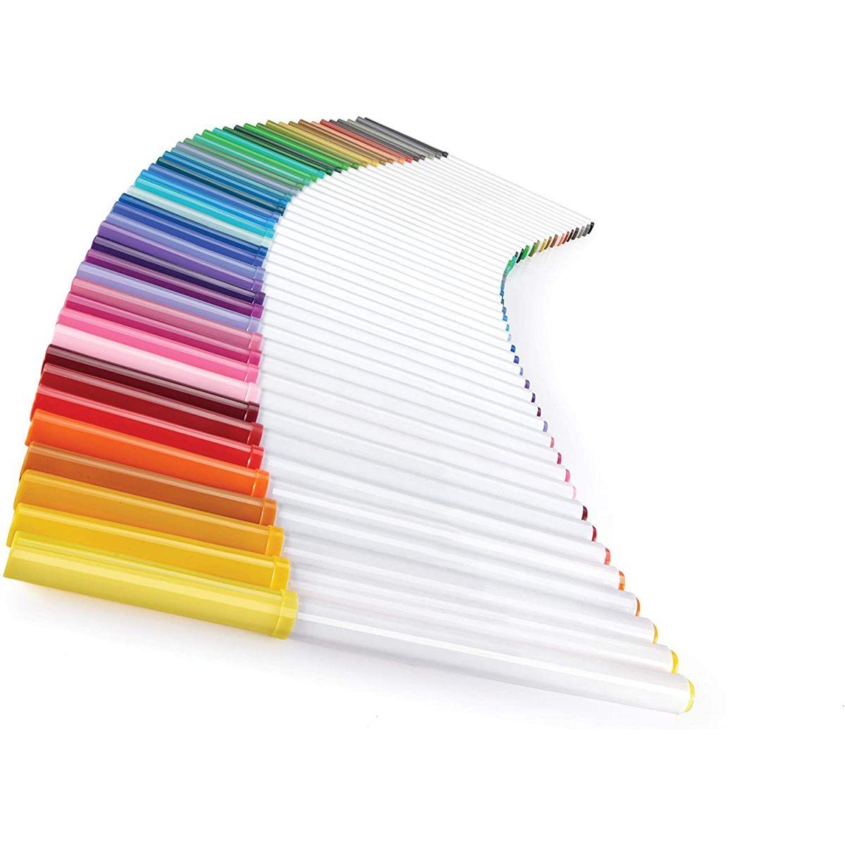 Fibracolor 100 colori diversi - pennarelli punta conica - schoolpack 100 pz