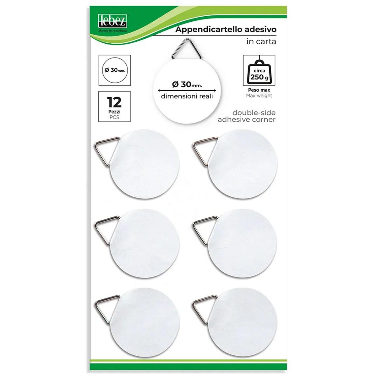 Lebez - appendicartello in carta Ø 30 mm - 12 pezzi