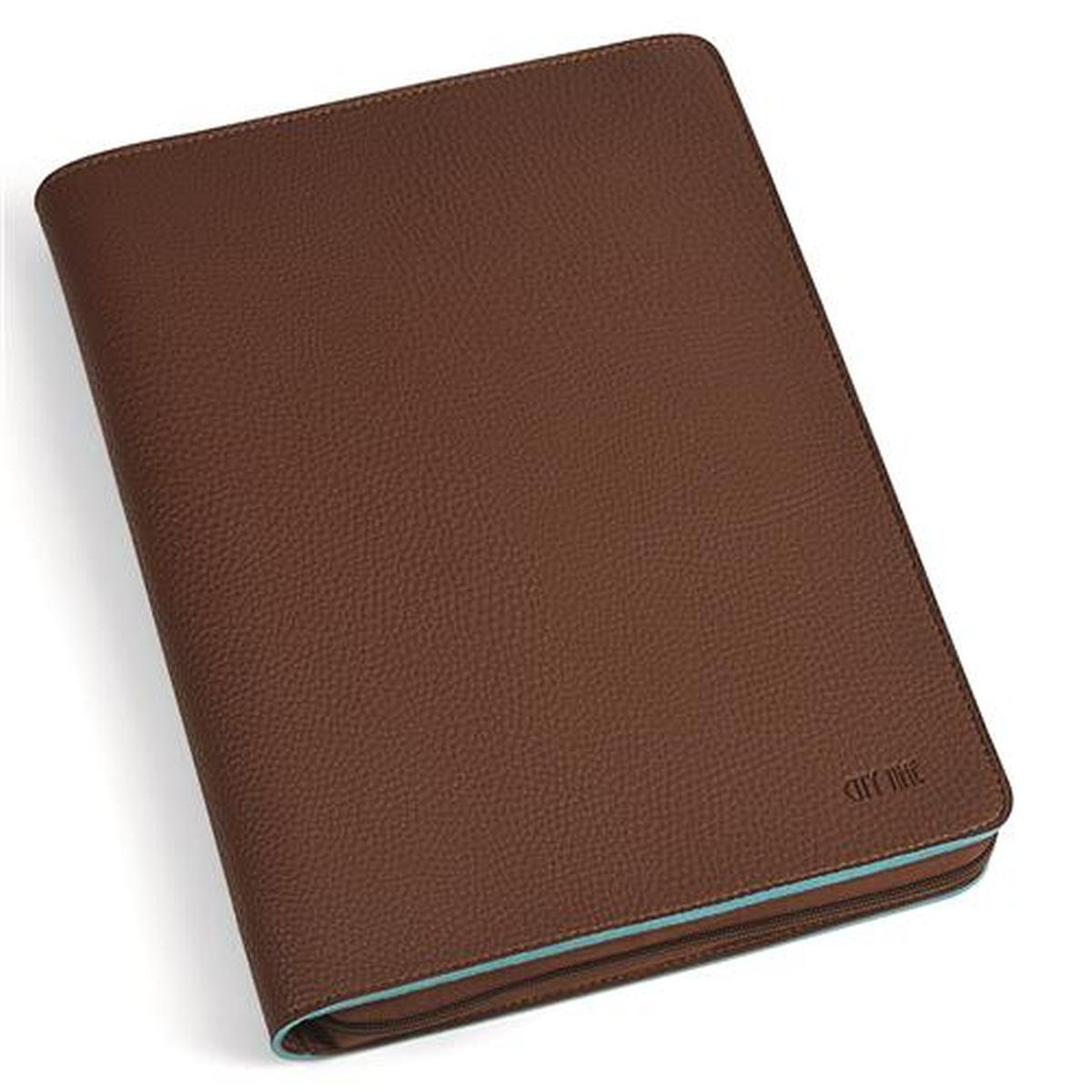 Niji - portablocco in similpelle tamponata doppio colore - chiusura con cerniera -  completo di blocco - tasca interna con vari scomparti - dim.cm. 33 x 25