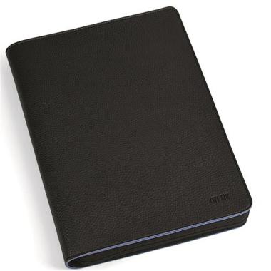 Niji - portablocco in similpelle tamponata doppio colore - chiusura con cerniera -  completo di blocco - tasca interna con vari scomparti - dim.cm. 33 x 25