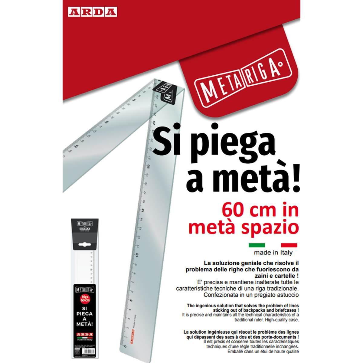 Riga disegno pieghevole metariga cm. 60 (cm. 30 piegata)