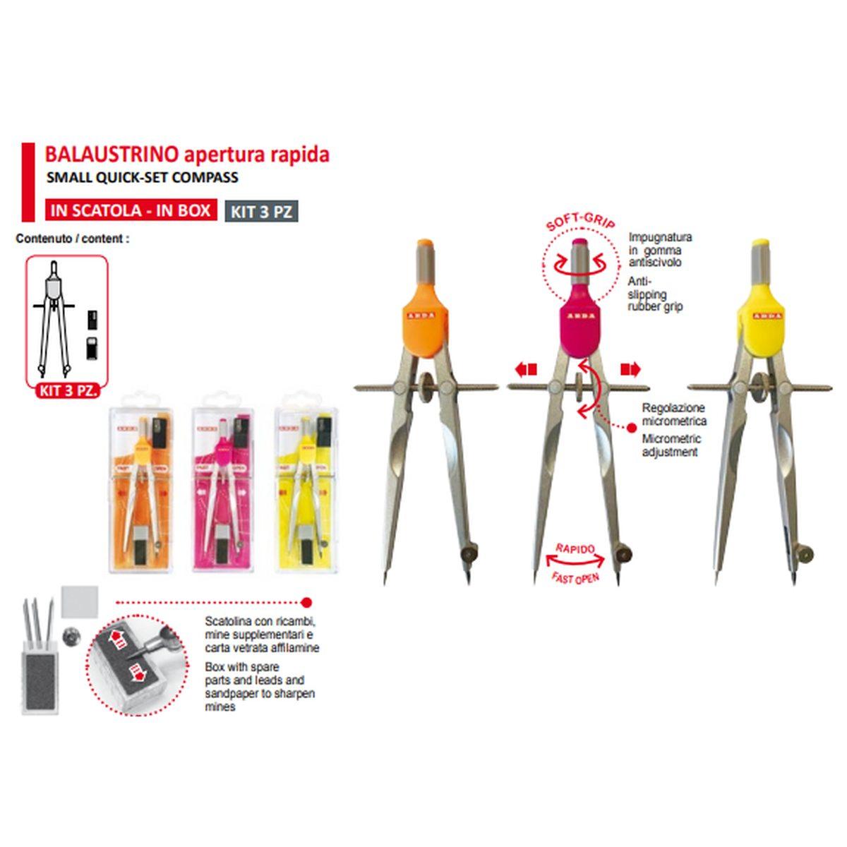 Balaustrino in metallo con apertura rapida