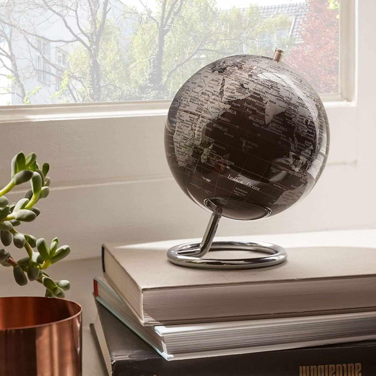 Mini mappamond galilei kopernikus - Ø 135 mm - h 170 mm - metallo/plastica - blu scuro