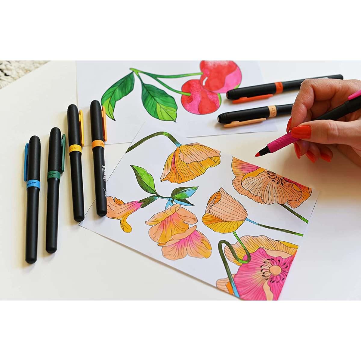 Bic intensity premium grip - pennarelli colorati - scatolo 24 pz