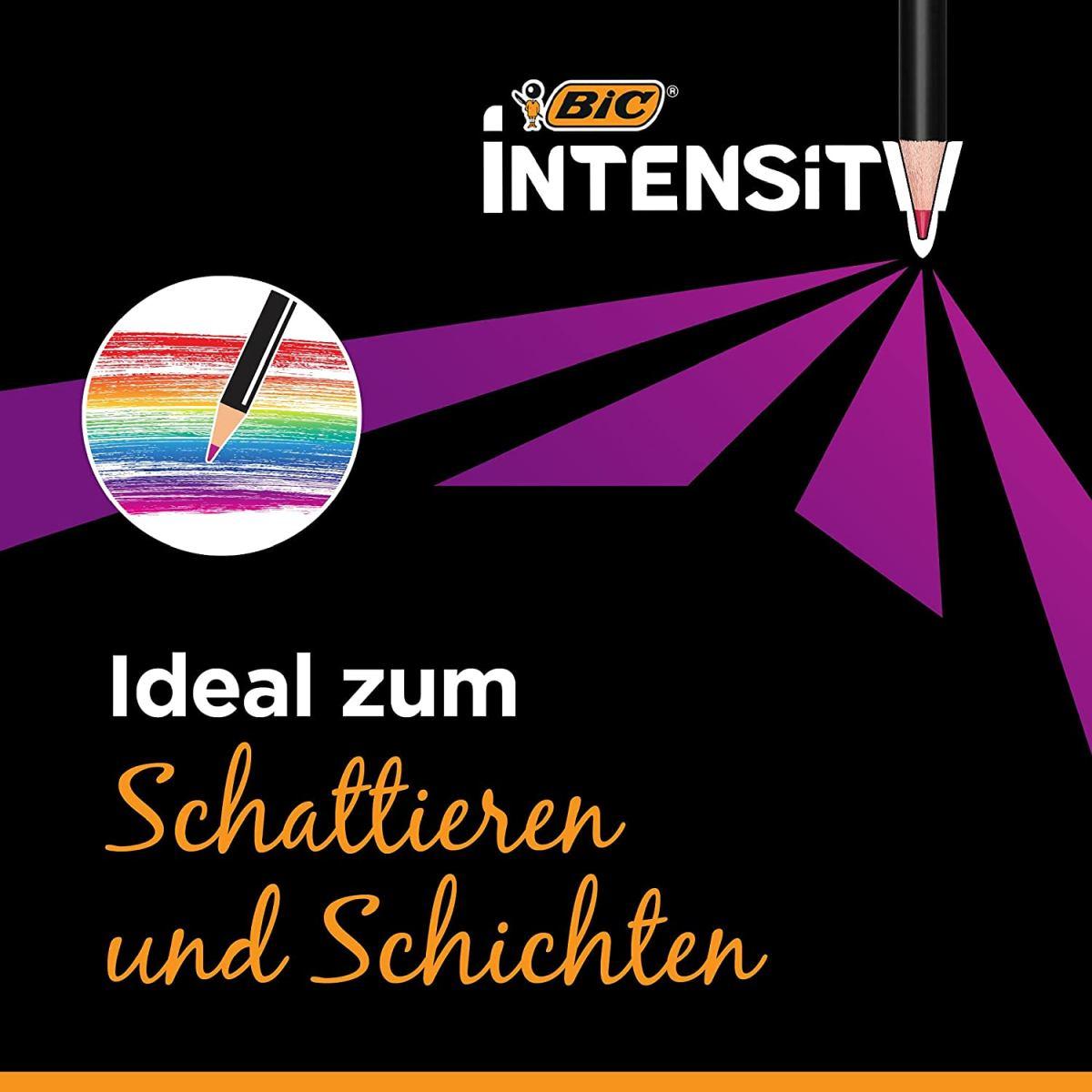 Bic intensity premium pencils - matite colori intensi e brillanti - set da 12 pz