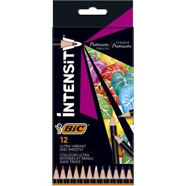 Bic intensity premium pencils - matite colori intensi e brillanti - set da 12 pz
