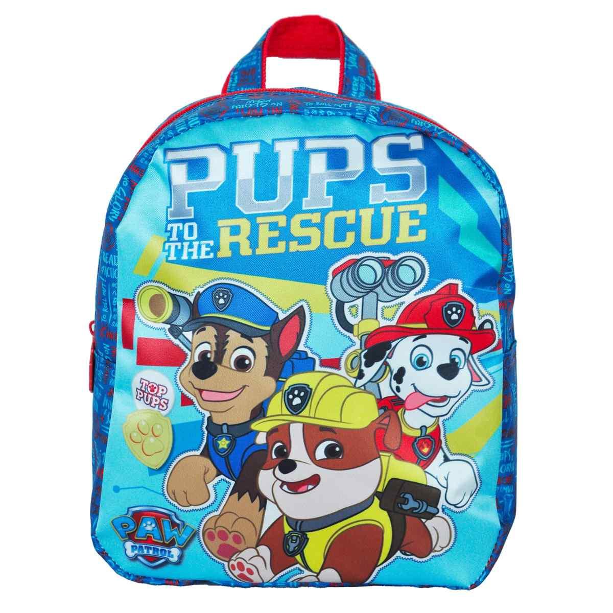 Zaino asilo paw patrol - zip con tiralampo personalizzata - chase - marshall - rubble - skye