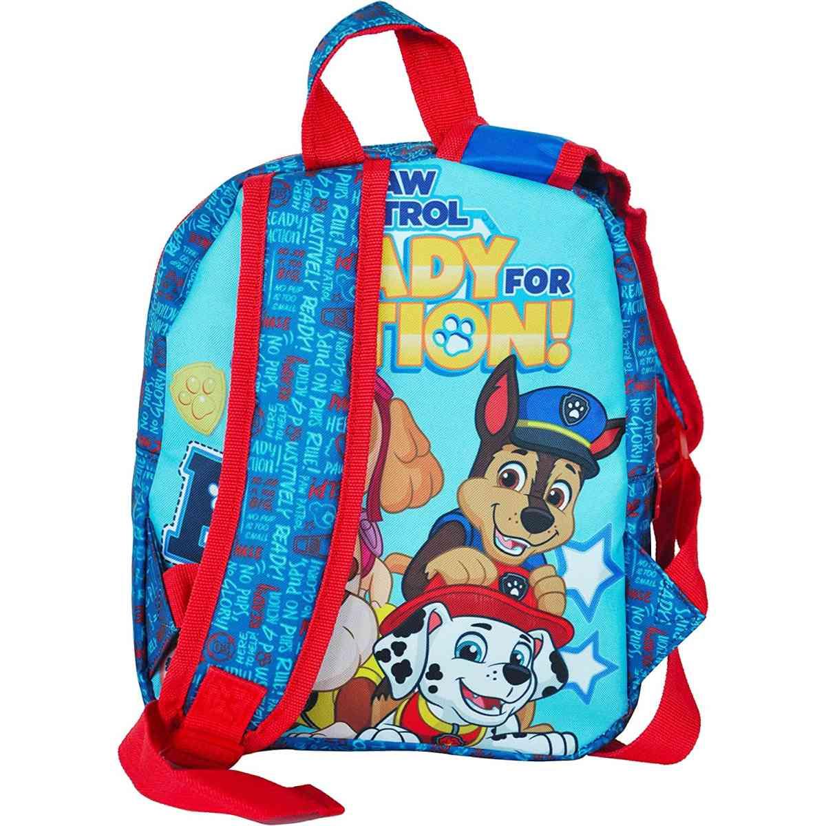 Zaino asilo paw patrol - zip con tiralampo personalizzata - chase - marshall - rubble - skye