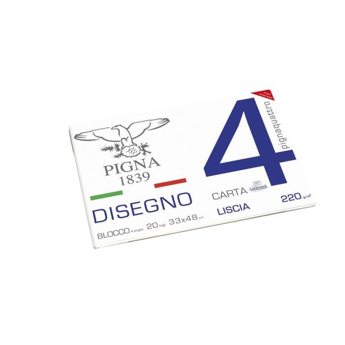 Pigna - album disegno 4 angoli - carta liscia - 20 fg - 200 gr - 33 x 48 cm