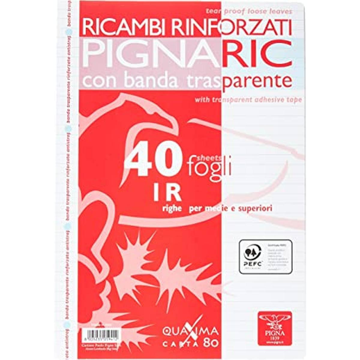 Pigna - ricambi rinforzati bianchi - 40 fg - a4 - 80 gr
