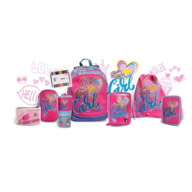 Young people - zaino linea dream super girl + luci + omaggio: ricarica astuccio tinta unita 18 + 18