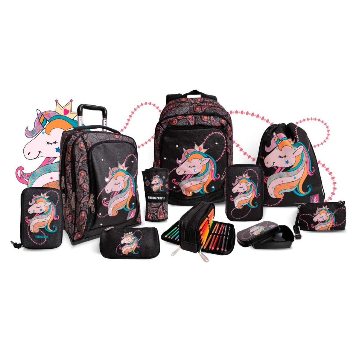 Young people - zaino linea dream unicorn con luci special edition -