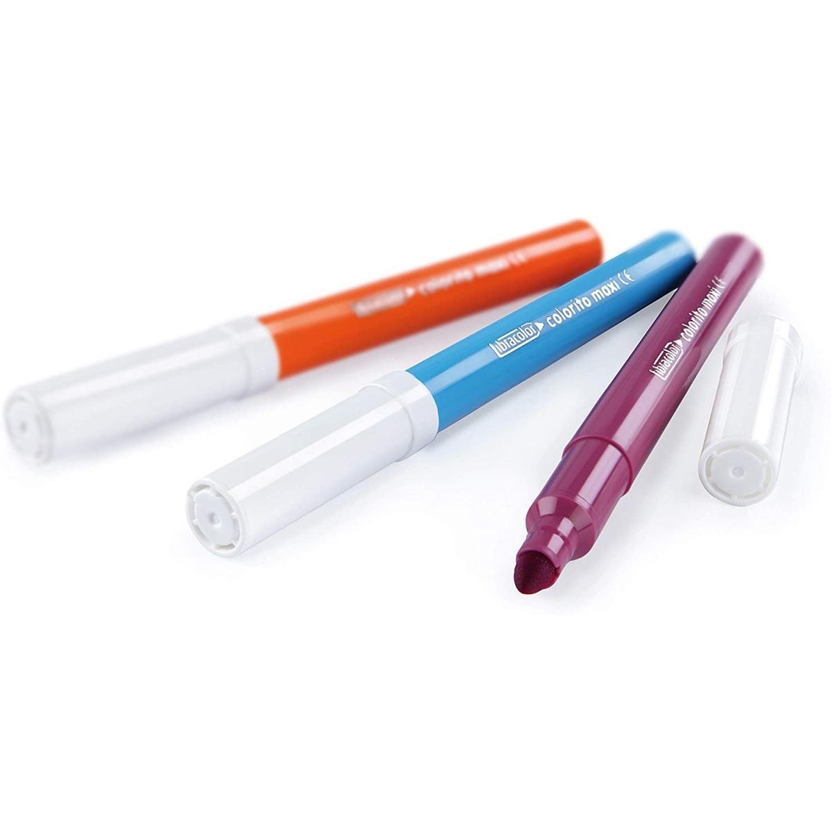 Fibracolor 12 pennarelli punta grossa colorito maxi