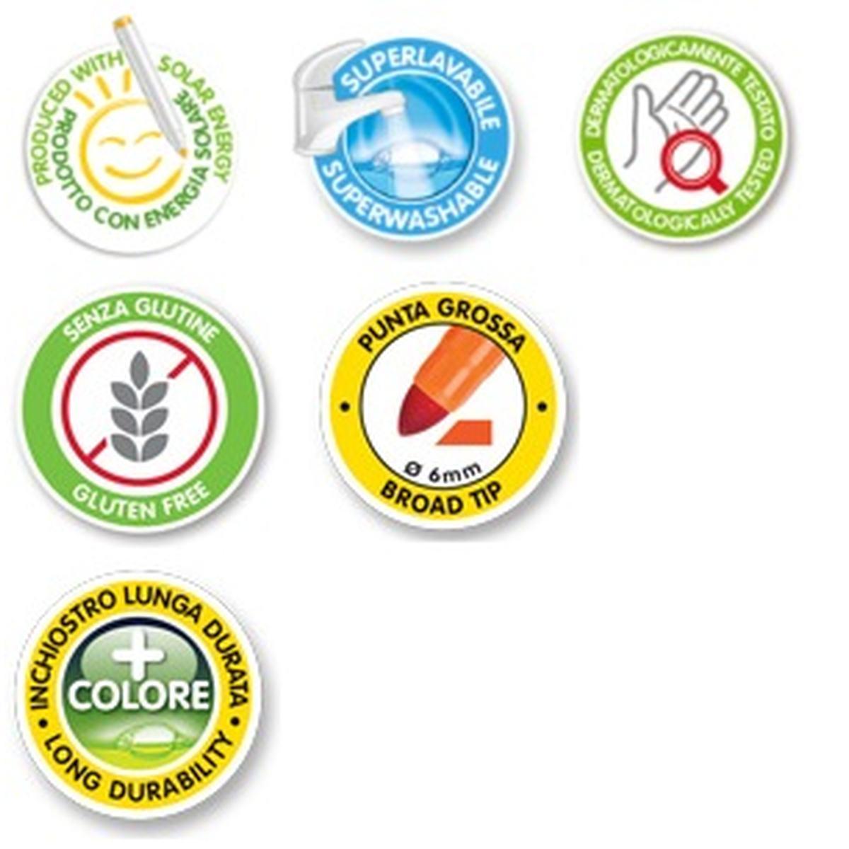 Fibracolor 24 pennarelli punta grossa colorito maxi